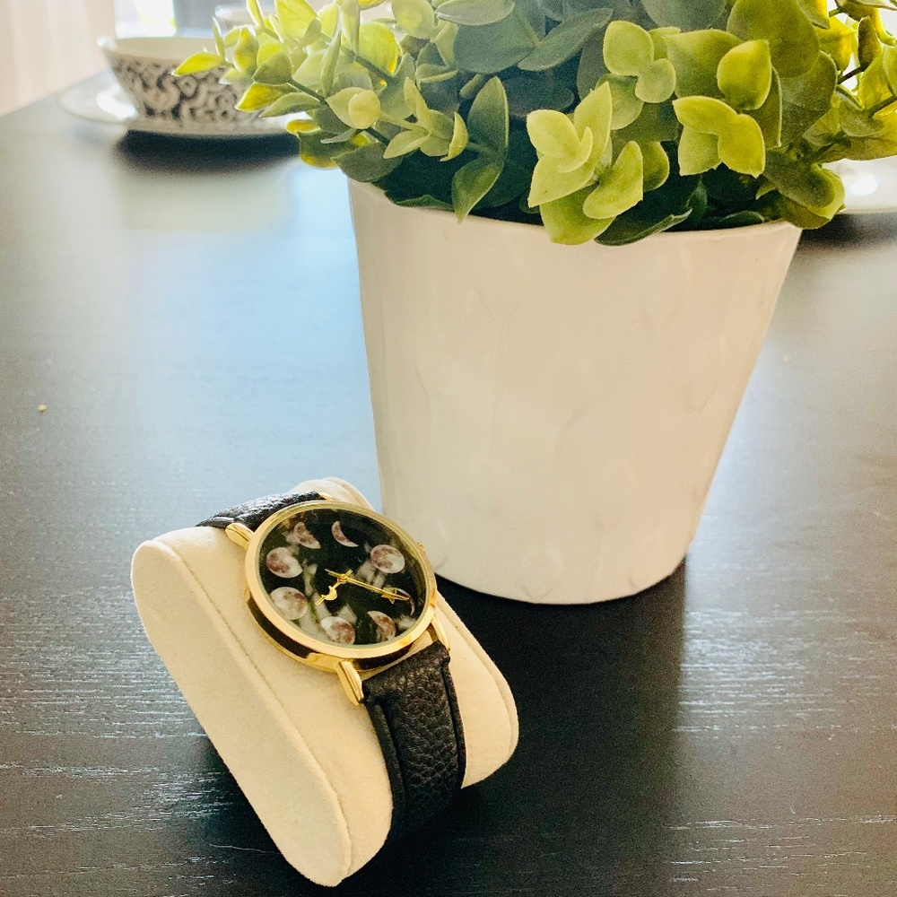 Phase Go By Black and Gold ModCloth Moon Watch